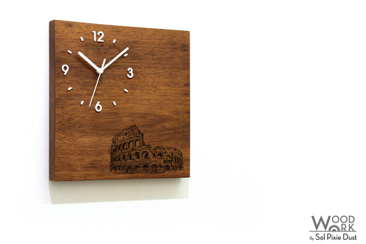 Skylines Cities Wooden Square Clocks