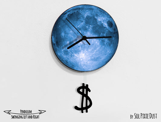 Time is Money, Dollar sign - Pendulum Wall Clock