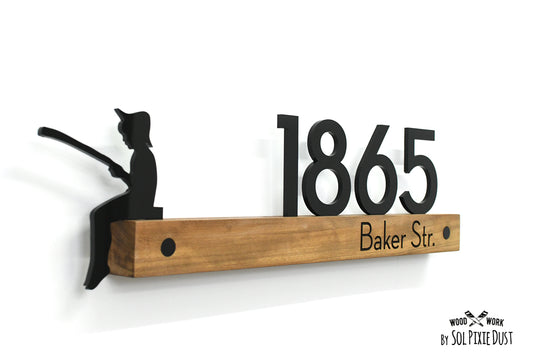 Underline African Teak Iroko or Hollow Aluminum Address Plaque - LED Signs