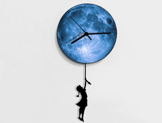 Girl Holding The Moon - Pendulum Wall Clock