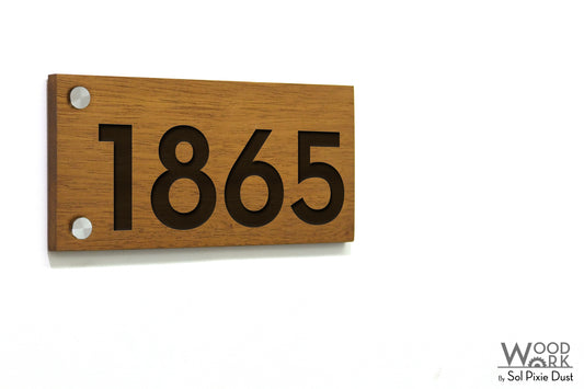 Solid Wood Address Plaques African Teak (Iroko) - Signs