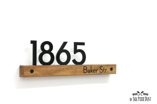 Underline African Teak Iroko or Hollow Aluminum Address Plaque - LED Signs
