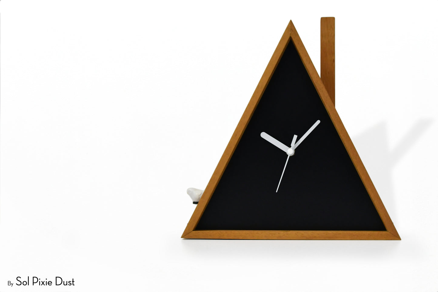 Cabin Cuckoo Bird Wall Clock - Table Clock - Solid Iroko Wood or White Oak