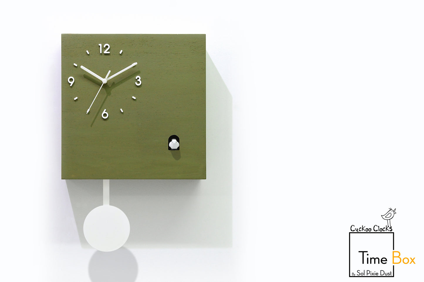 Time Box Modern Cuckoo Bird.  Cuckoo and Pendulum Wall Clock