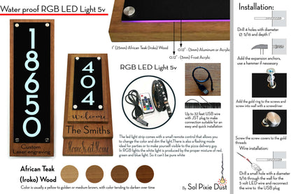 Wooden Illuminated Address Plaques
