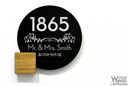 Aluminum (ACP) Address Signs with Solid Wood Mount
