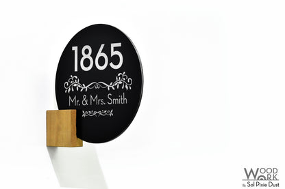 Aluminum (ACP) Address Signs with Solid Wood Mount