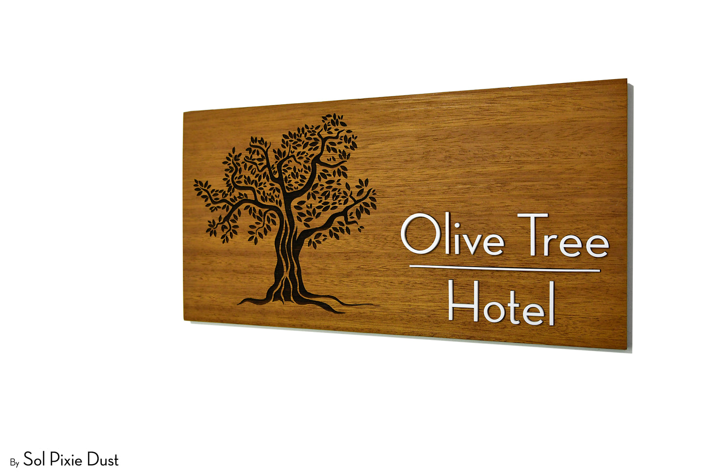 Solid Wood Address Plaques African Teak (Iroko) - Signs