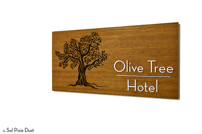 Solid Wood Address Plaques African Teak (Iroko) - Signs