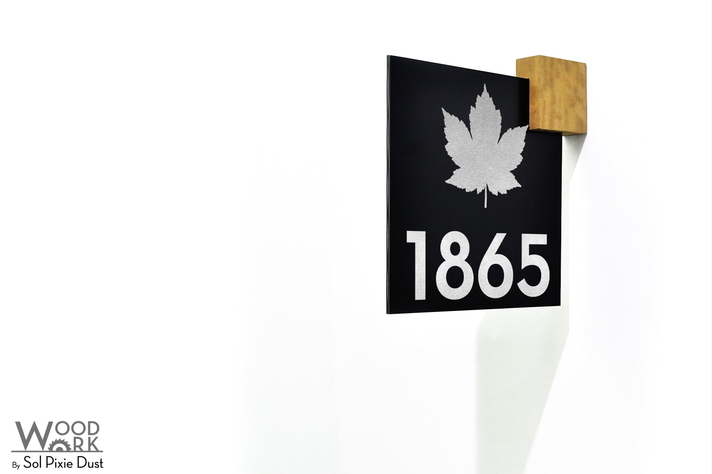 Aluminum (ACP) Address Signs with Solid Wood Mount