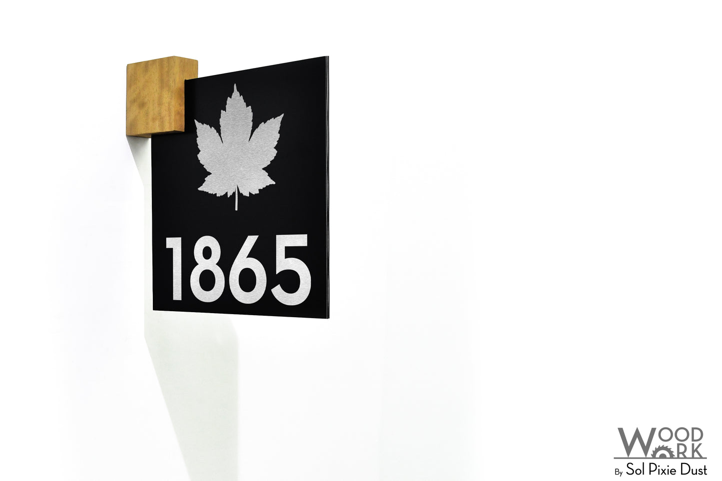 Aluminum (ACP) Address Signs with Solid Wood Mount