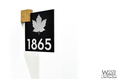 Aluminum (ACP) Address Signs with Solid Wood Mount
