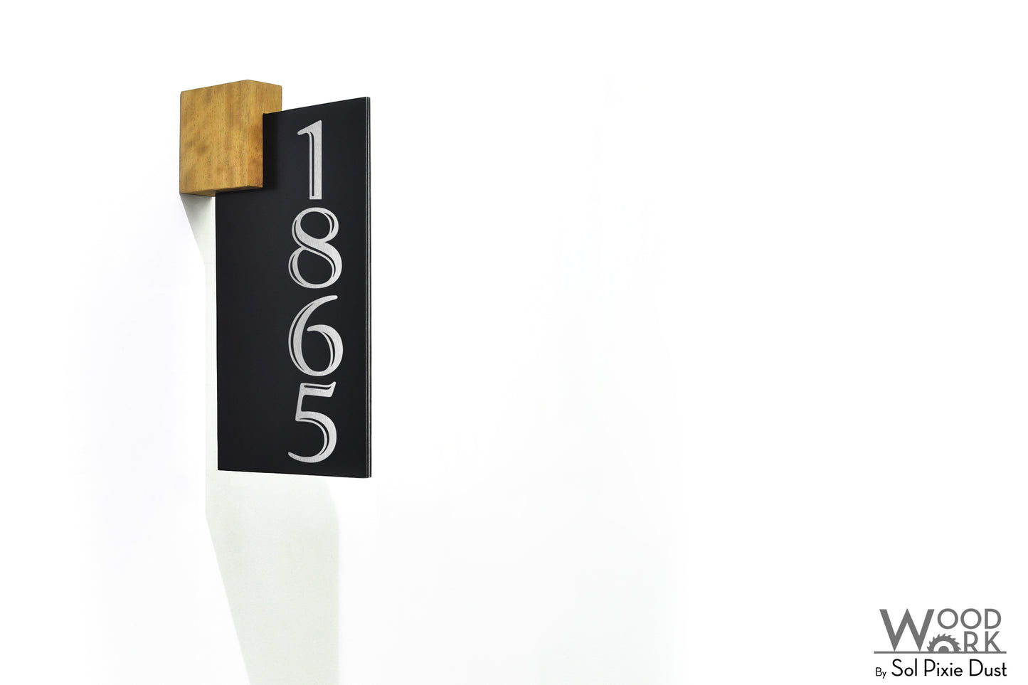 Aluminum (ACP) Address Signs with Solid Wood Mount