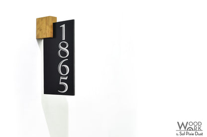 Aluminum (ACP) Address Signs with Solid Wood Mount