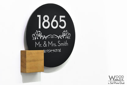 Aluminum (ACP) Address Signs with Solid Wood Mount