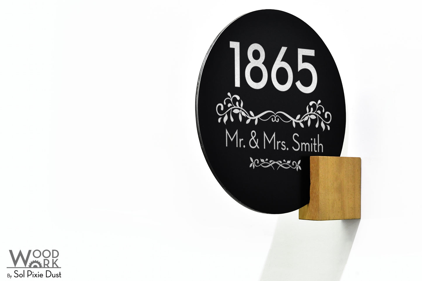 Aluminum (ACP) Address Signs with Solid Wood Mount