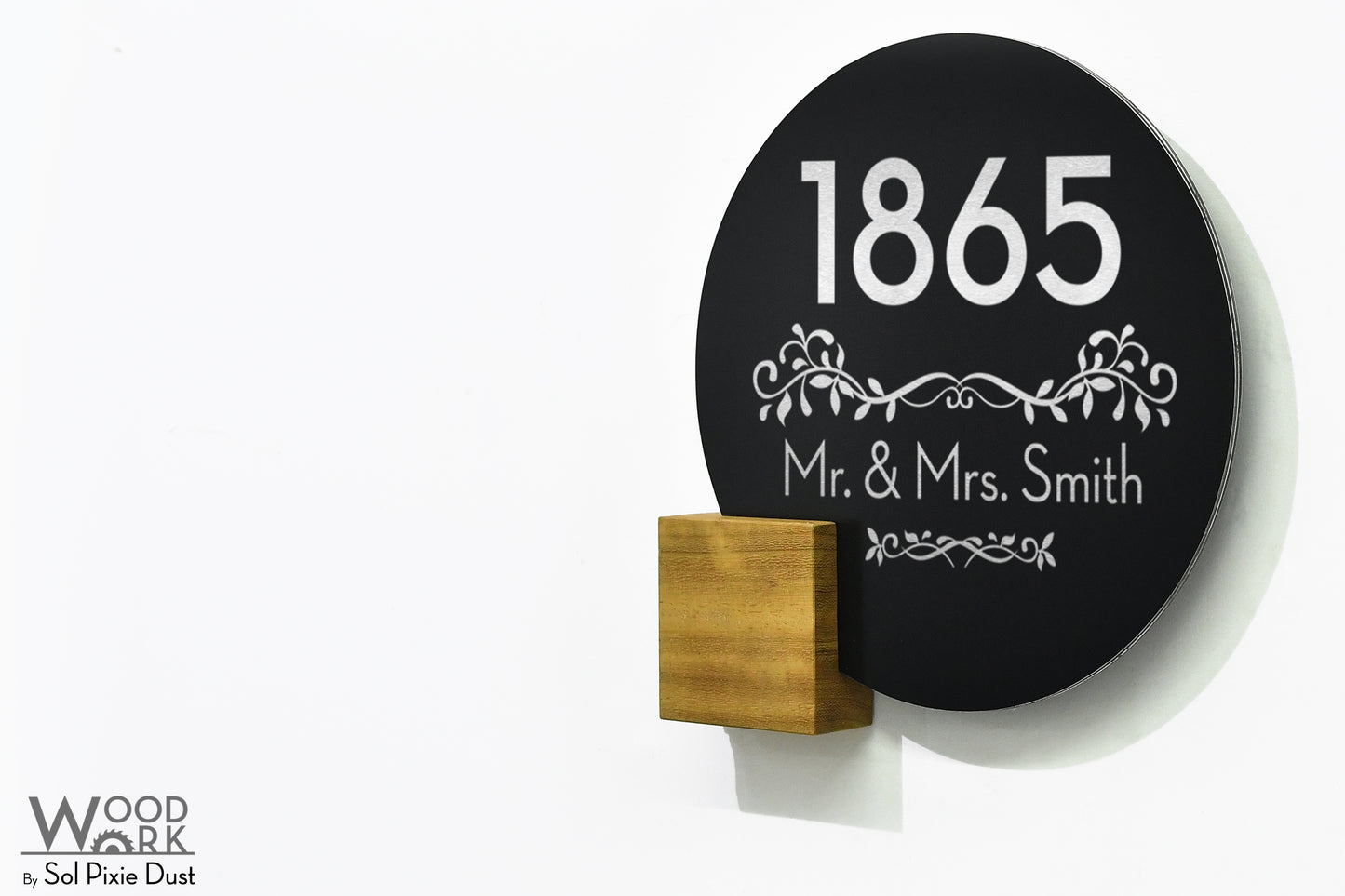 Aluminum (ACP) Address Signs with Solid Wood Mount