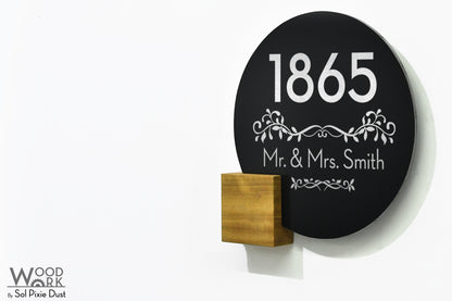 Aluminum (ACP) Address Signs with Solid Wood Mount