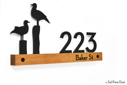 Underline African Teak Iroko or Hollow Aluminum Address Plaque - LED Signs