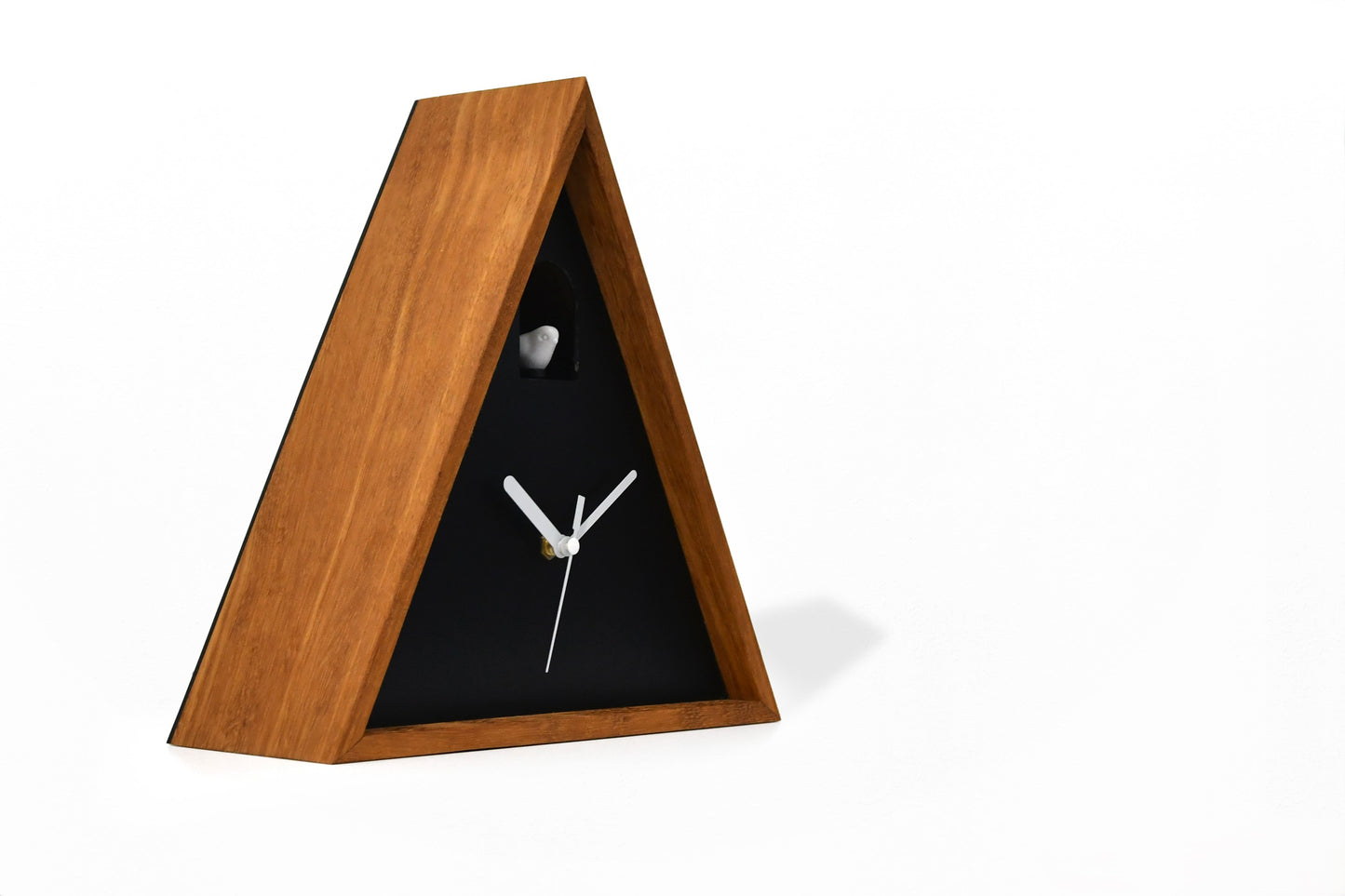 Cabin Cuckoo Bird Wall Clock - Table Clock - Solid Iroko Wood or White Oak