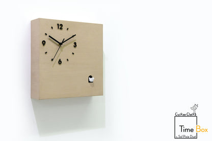 Time Box Modern Cuckoo Bird.  Cuckoo and Pendulum Wall Clock