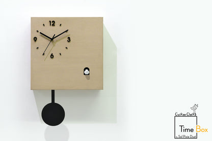 Time Box Modern Cuckoo Bird.  Cuckoo and Pendulum Wall Clock