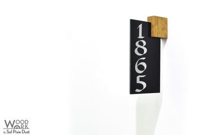 Aluminum (ACP) Address Signs with Solid Wood Mount