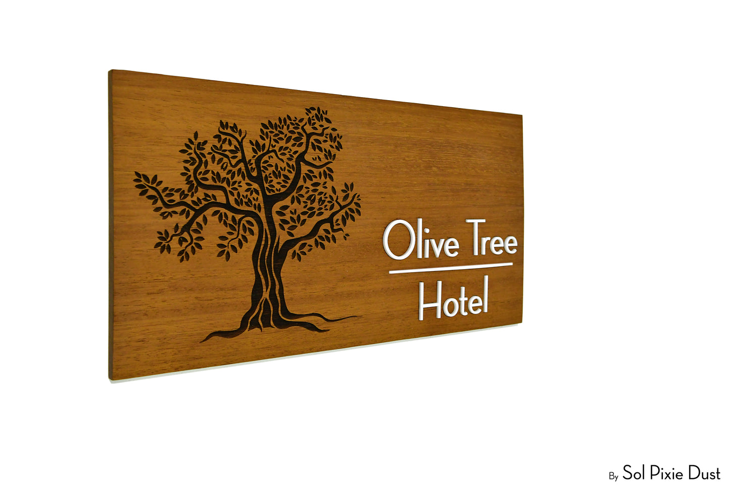 Solid Wood Address Plaques African Teak (Iroko) - Signs