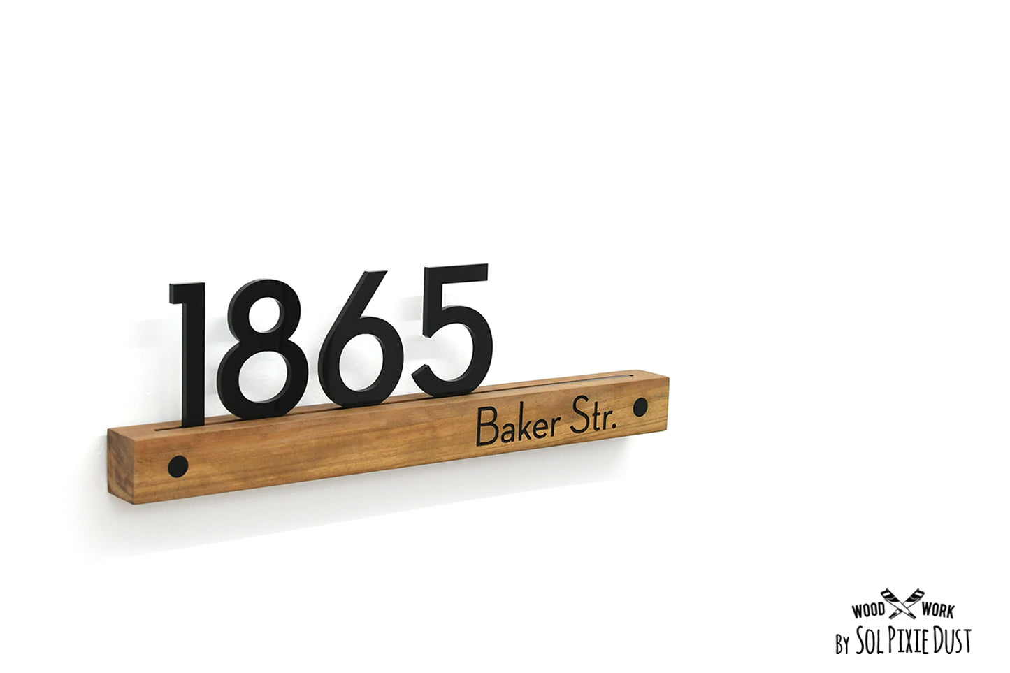 Underline African Teak Iroko or Hollow Aluminum Address Plaque - LED Signs