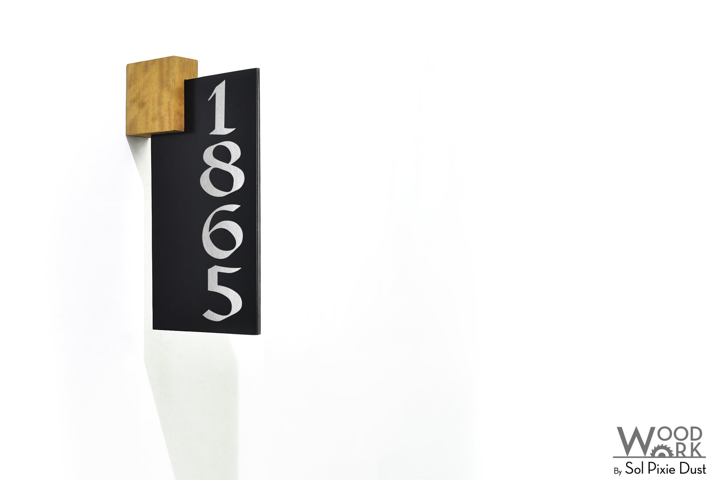 Aluminum (ACP) Address Signs with Solid Wood Mount