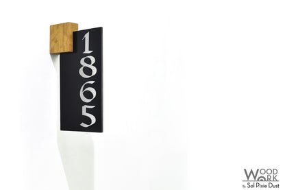 Aluminum (ACP) Address Signs with Solid Wood Mount
