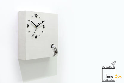 Time Box Modern Cuckoo Bird.  Cuckoo and Pendulum Wall Clock