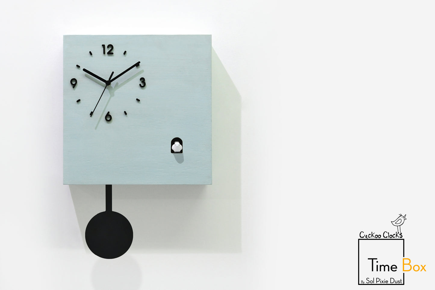 Time Box Modern Cuckoo Bird.  Cuckoo and Pendulum Wall Clock