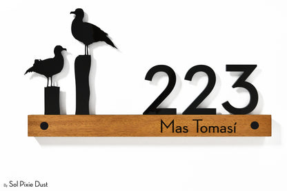 Underline African Teak Iroko or Hollow Aluminum Address Plaque - LED Signs