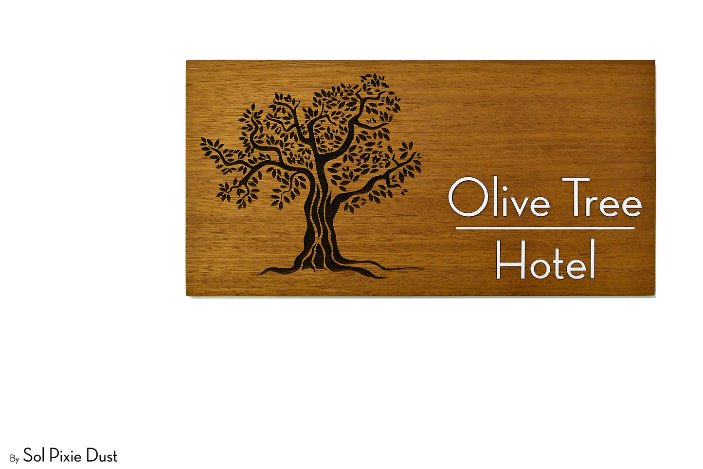 Solid Wood Address Plaques African Teak (Iroko) - Signs