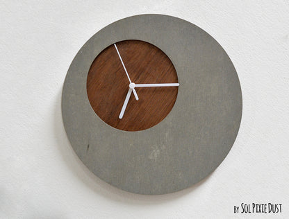Concrete and Wood Wall Clocks Designs