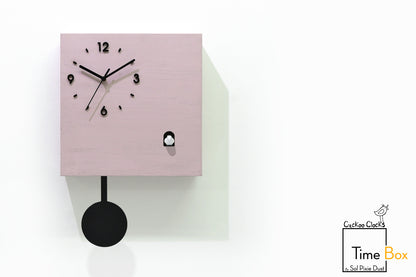 Time Box Modern Cuckoo Bird.  Cuckoo and Pendulum Wall Clock