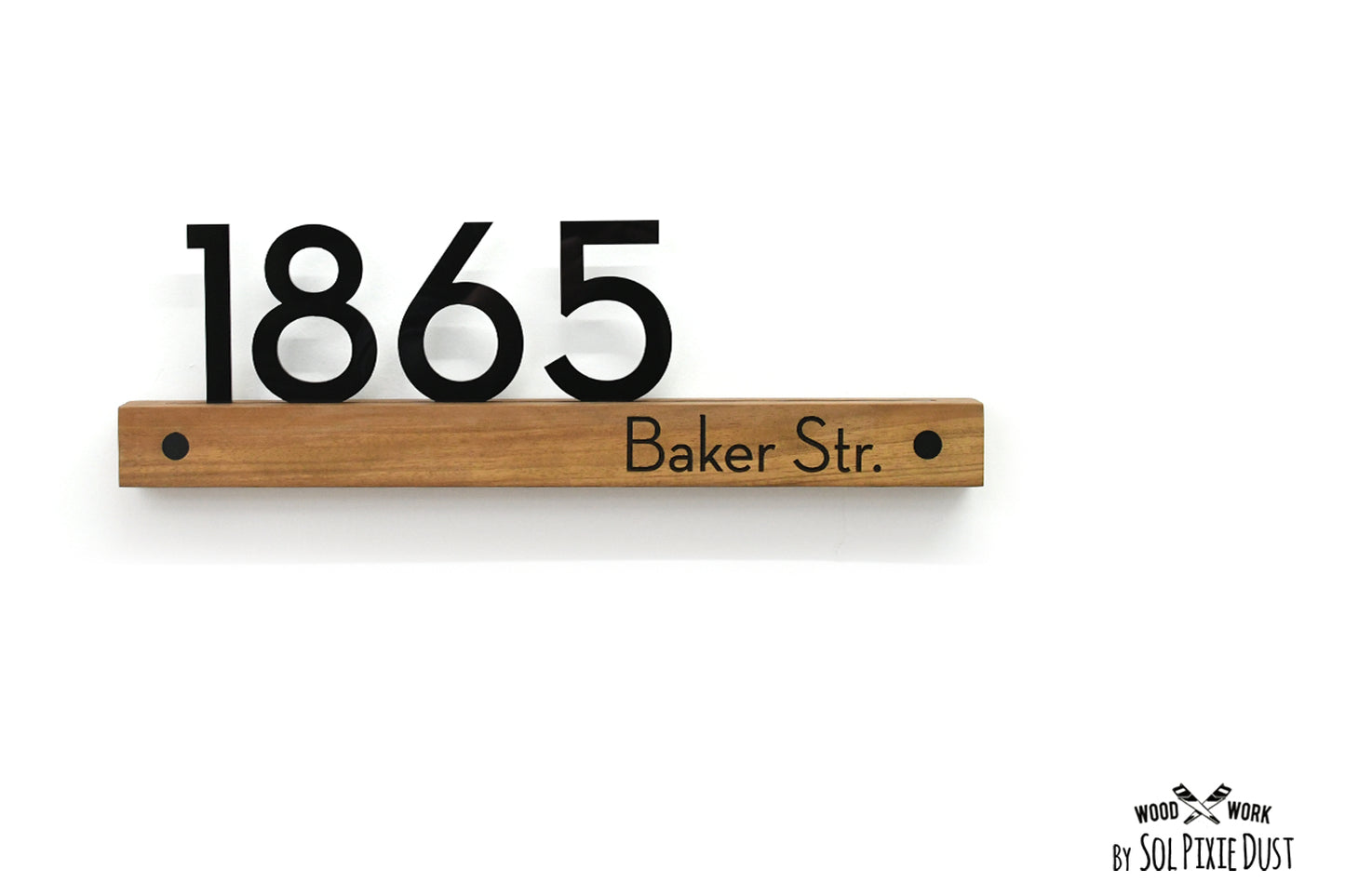 Underline African Teak Iroko or Hollow Aluminum Address Plaque - LED Signs