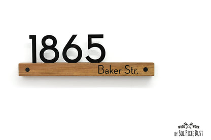 Underline African Teak Iroko or Hollow Aluminum Address Plaque - LED Signs