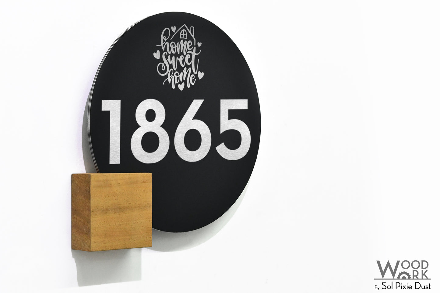 Aluminum (ACP) Address Signs with Solid Wood Mount