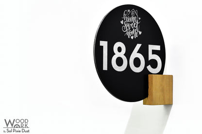 Aluminum (ACP) Address Signs with Solid Wood Mount