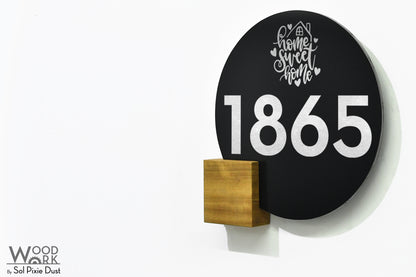 Aluminum (ACP) Address Signs with Solid Wood Mount