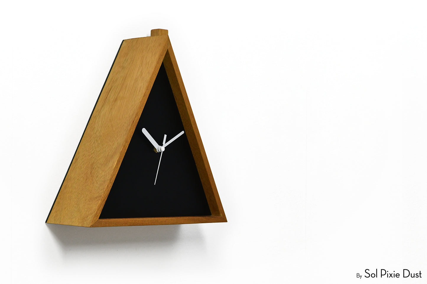 Cabin Cuckoo Bird Wall Clock - Table Clock - Solid Iroko Wood or White Oak