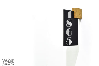 Aluminum (ACP) Address Signs with Solid Wood Mount