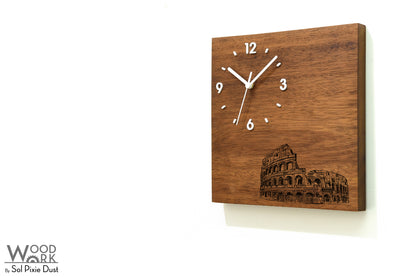 Skylines Cities Wooden Square Clocks