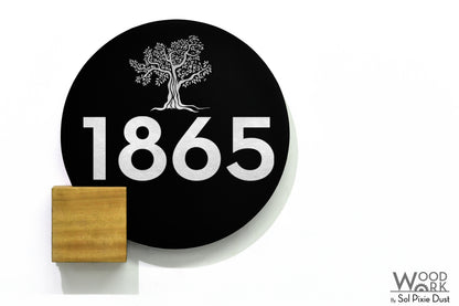 Aluminum (ACP) Address Signs with Solid Wood Mount
