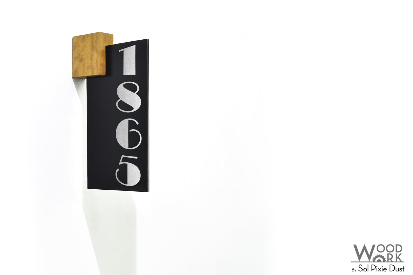 Aluminum (ACP) Address Signs with Solid Wood Mount