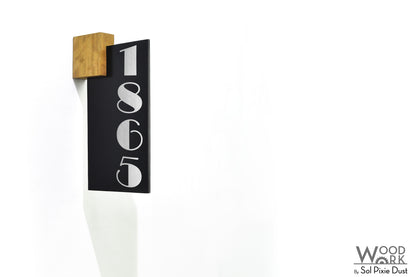 Aluminum (ACP) Address Signs with Solid Wood Mount