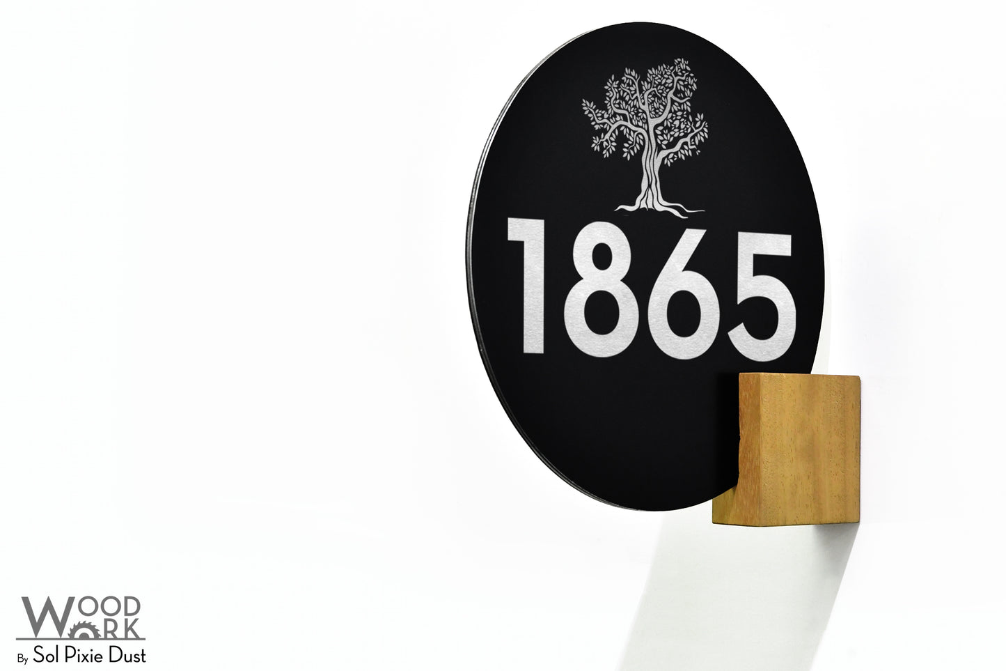 Aluminum (ACP) Address Signs with Solid Wood Mount