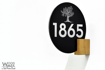 Aluminum (ACP) Address Signs with Solid Wood Mount